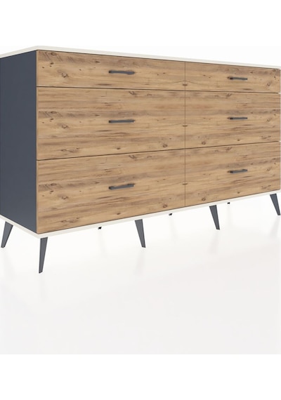 Hyperion Konsol 6 Çekmeceli 176x44x99 Antrasit-aytaşı/çam Antrasıt/aytası - Antrasıt Hyperion Konsol 6 Çekmeceli 176x44x99 Antrasit-aytaşı/çam Antrasıt/aytası - Antrasıt