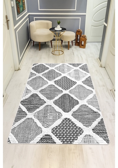 Modern Desenli Dijital Baskı Kaymaz Taban Halı H0902 Renkli