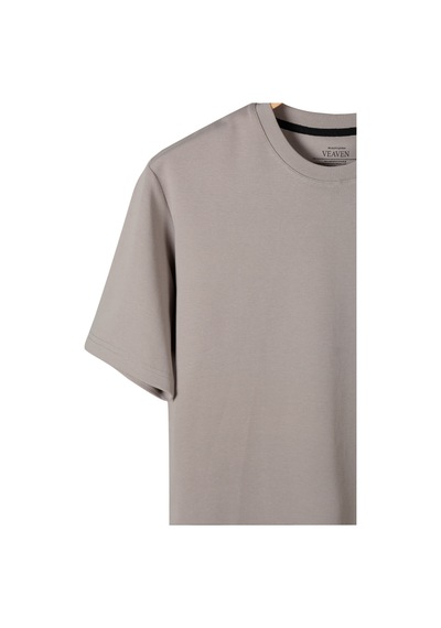 Taş Oversize Bisiklet Yaka T-shirt Taş
