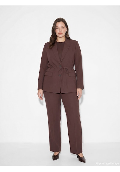 Lcw Everyday Kahverengi Beli Kuşaklı Kadın Blazer Ceket
