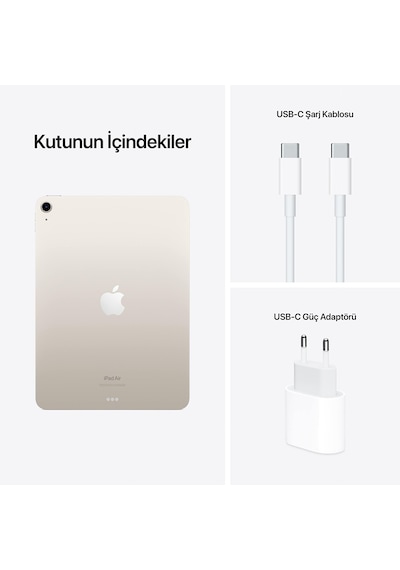 Apple iPad Air 2022 (5. Nesil) Wi-Fi MM9F3TU/A 64 GB 10.9" Tablet Yıldız Işığı