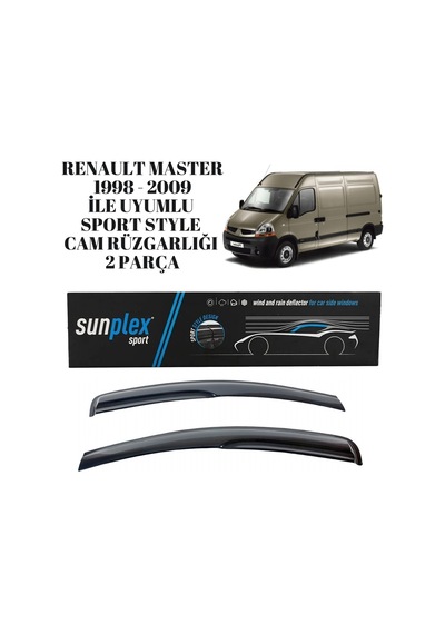 Renault Master 1998 1999 2000 2001 2002 2003 2004 2005 2006 2007 2008 2009 İle Uyumlu Sport Style Cam Rüzgarlığı 2 Parça Sunplex 2 Adet