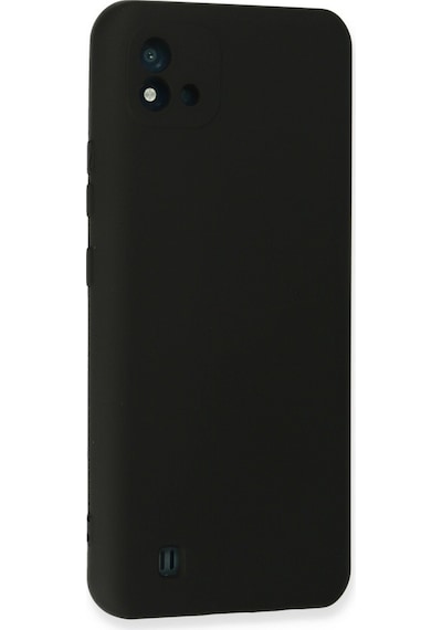 Newface Realme C11 2021 Kılıf Nano İçi Kadife Silikon - Siyah Siyah