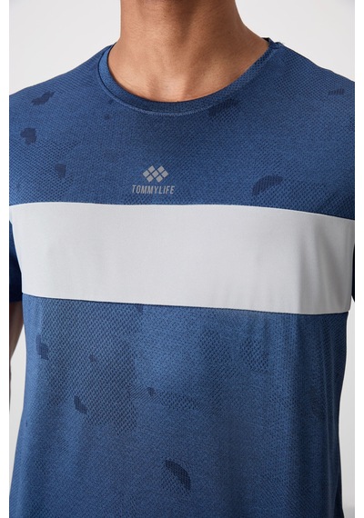 Tommy Life Parlament Polyester Nefes Alan Jakarlı İnce Esnek Standart Fit Erkek Performans T-shirt - 88398 Parlament