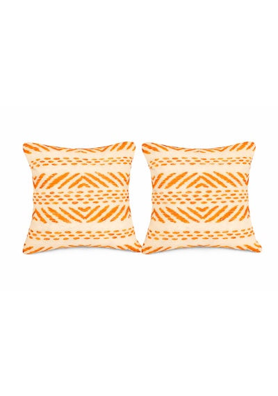 Faralya Life Baskılı Geometrik Desenli 2 Li Kırlent Kılıfı 45x45 Cm Dekoratif Koltuk Yastık Kılıfı Modern Salon Dekoru Açık Pudra Turuncu