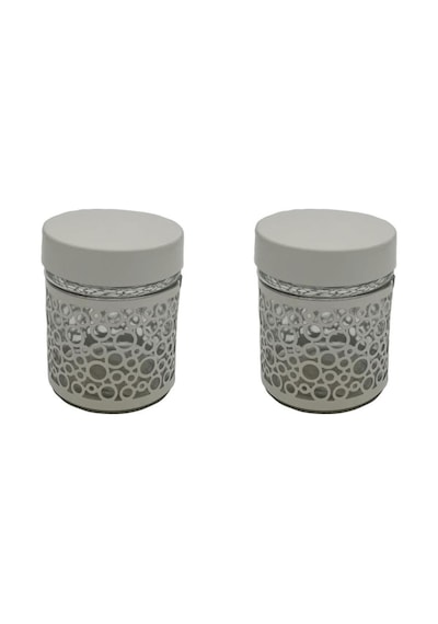 Fidex Home 2'li Renkli Cam Kavanoz Saklama Kabı 250ml Beyaz