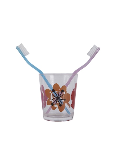 DİŞ FIRÇALIK VE MACUN KABI KIRMIZI PAPATYA AKRİLİK 8X8X9CM 350ML Diğer