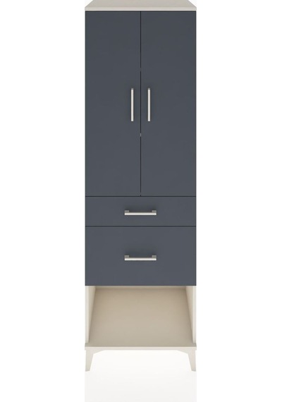 Hyperion Dolap 3 Raflı 2 Çekmeceli 2 Kapaklı 60x44x195 Aytaşı-antrasit Aytası