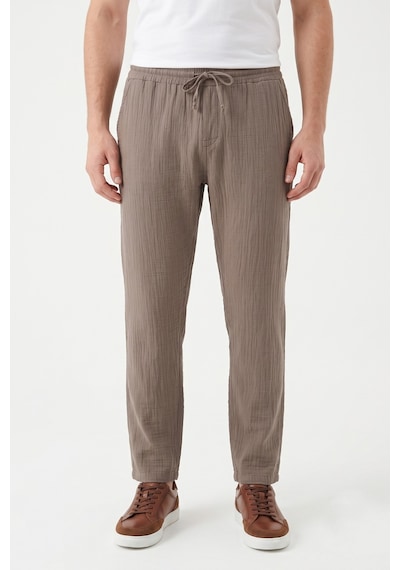 Mösyö Erkek Baggy Kalıp Müslin Kumaş Pantolon Bgl-st05592 VİZON