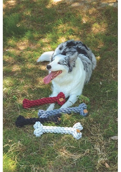 M-pets Coto Örgü Kemik Köpek Oyuncağı Gri 30 Cm 244-50013.01