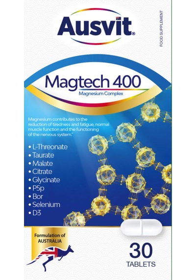 Magtech 400 Magnezyum Kompleks İçeren Tablet Yorgunluğun Ve Bitkinliğin Azalmasına Katkıda Bulunan Takviye Edici Gıda