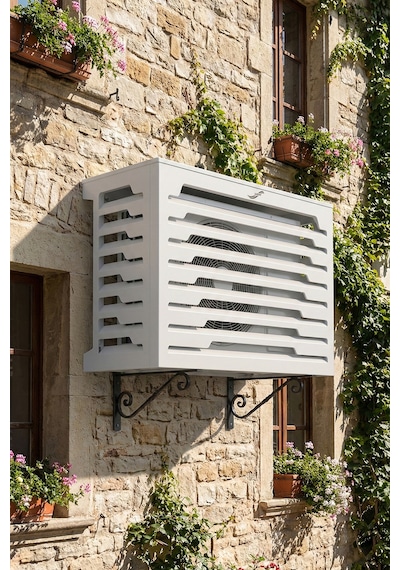 Klima Motoru/dış Ünite Gizleme/koruma Kafesi Xl 120x62x150 H Stage Beyaz