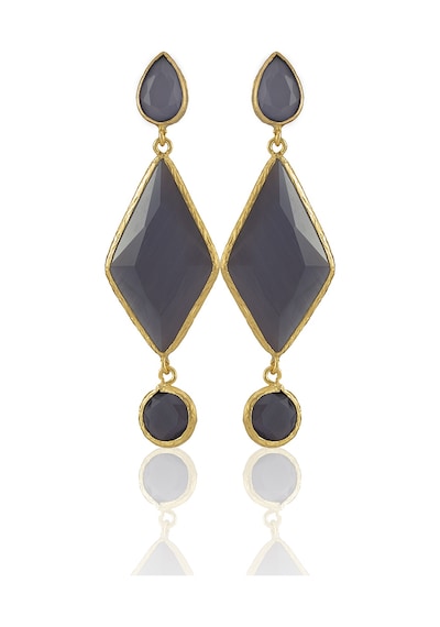 Kadir Jewellery 22 Ayar Altın Kaplama Kadın Sallantılı Küpe -el İşçiliği Ve Hipoalerjenik Küpe Mor 61344710