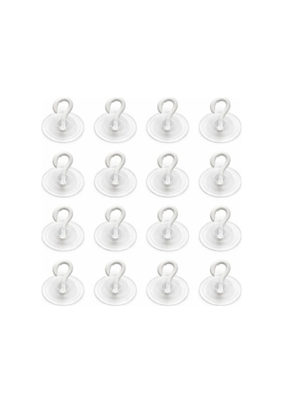 Şeffaf Cam Vantuzlu Askı Seti 16'li, 3 Cm X 3 Cm Kompakt Tasarım, 3 Cm Çap Güçlü Vakumlu Yapışma, Delme Ve Vida Genel