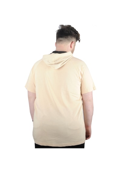 Mode Xl Büyük Beden Tshirt Kapşonlu Act Now 22128 Bej 001