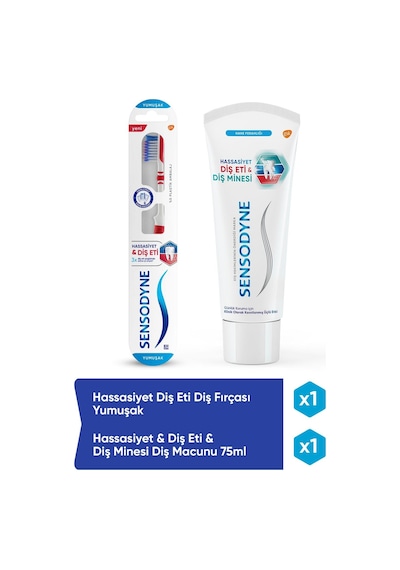 Sensodyne Hassasiyet & Diş Eti & Diş Minesi Diş Macunu 75 ML + Hassasiyet Diş Eti Diş Fırçası Yumuşak