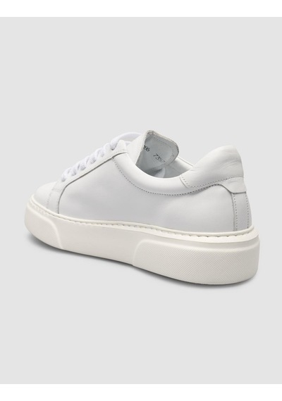 Monamae %100 Hakiki Deri Beyaz Kadın Sneaker Beyaz