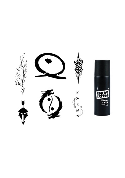 Karma Ying Yang Spray Tattoo İle Geçici Dövme Yapma Seti