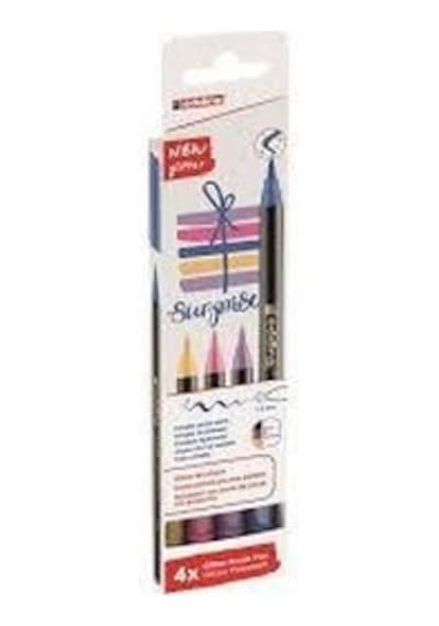 Edding Fırça Uçlu Simli Keçeli Kalem 1 - 6 MM 4'lü