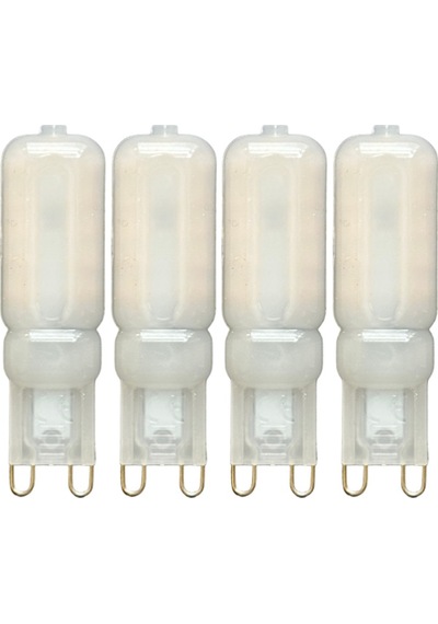4 Adet Osaka Buzlu 5w Sarı Işık 3000k G9 Duylu Led Kapsül Ampul