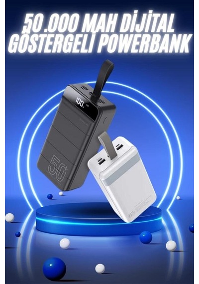 50.000 Mah Powerbank Turbo Hızlı Led Göstergeli Android İos Uyumlu Taşınabilir Askılı Belirtilmemiş 33407297