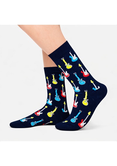 Carnaval Socks Çoklu Gitarlar Desenli Renkli Çorap Çok Renkli