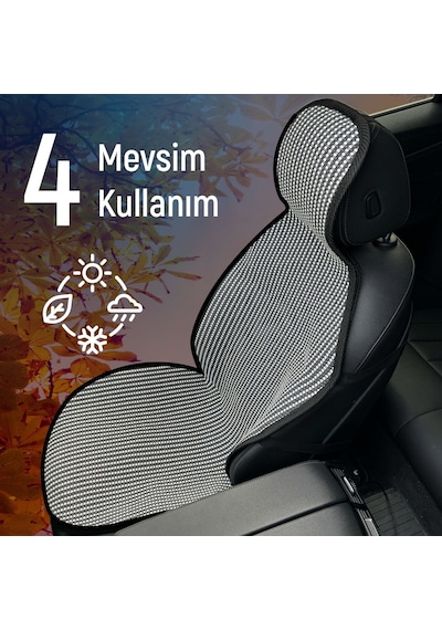 Peugeot 3008 Uyumlu Koltuk Kılıfı Minder Çizgili Füme Beyaz 2+1 Ön Arka Set