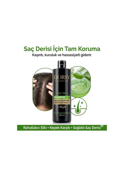 +plus Kepeğe Karşı Etkili Ve Nemlendirici Tuzsuz Doğal Aleo Vera Şampuan 400 Ml