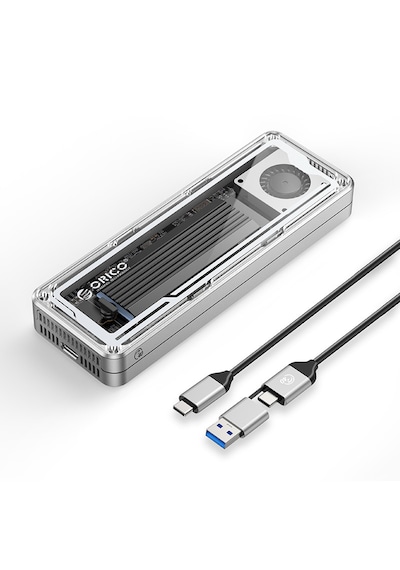 Orico Aagm2-u4 Thunderbolt 4 M.2 Nvme Ssd Kutusu, 40gbps, Dahili Fanlı, Şeffaf Tasarım ORC AAGM2 U4