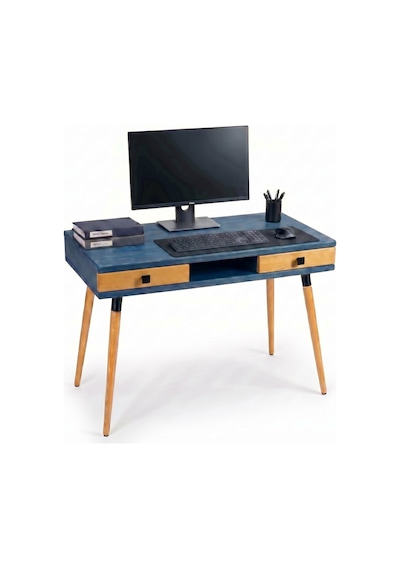 Mobenta Modest Desk: Masif Çalışma & Laptop Masası 2 Çekmece 1 Bölme - 120x60 Ig-tk Mavi-ahşap Mobenta Modest Desk: Masif Çalışma & Laptop Masası 2 Çekmece 1 Bölme - 120x60 Ig-tk Mavi-ahşap