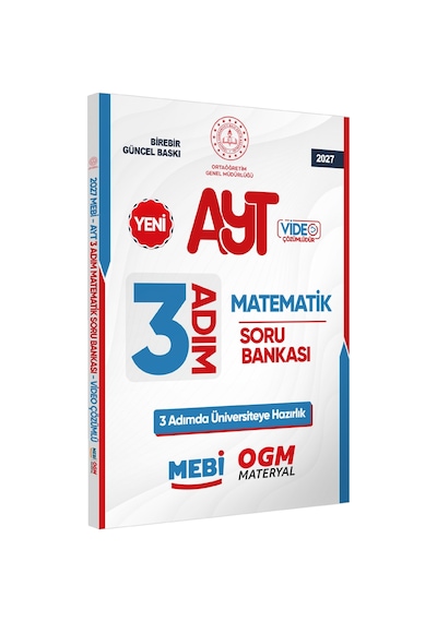 2027 Ayt Mebi-ogm 3 Adım Matematik Soru Bankası Renkli A4 Boyut Video Çözümlü Baskı Ücreti