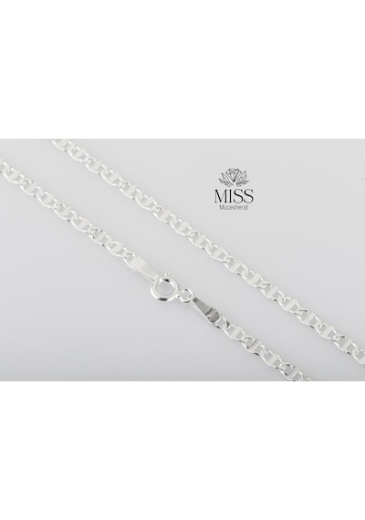 925 Ayar Gümüş Bar Model Zincir Kolye Genişlik 2,8 Mm