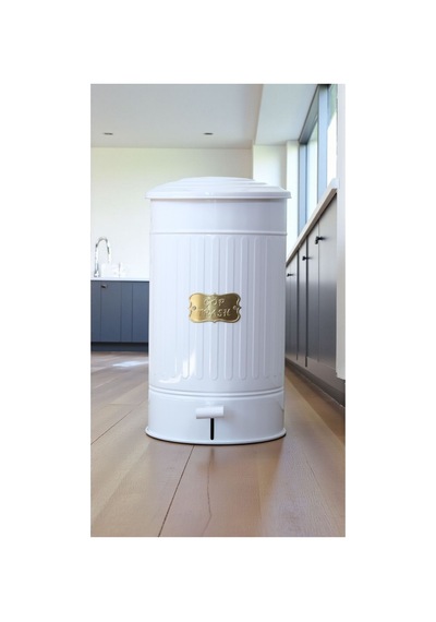 Metal Pedallı Mutfak Banyo 30litre Çöp Kovası Beyaz