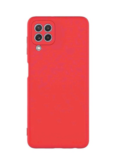 Samsung Galaxy Uyumlu A22 Kılıf Kamera Korumalı Silikon Rubber Arka Kapak Kırmızı