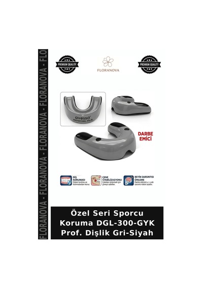 Özel Seri Sporcu Koruma Dgl-300-gyk Prof. Dişlik Gri-siyah Gri - Siyah