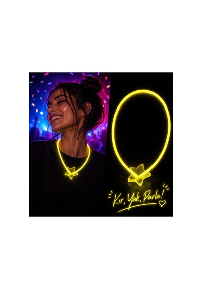 Glow Kolye Neon Fosforlu Işıklı Kolye Sarı Renk Diğer