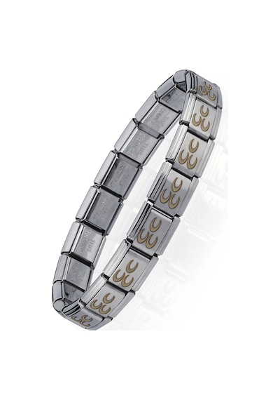Osmanlı Üç Hilal Bayrağı İtalyan Charm Unisex Çelik Bileklik Scb58 Beyaz