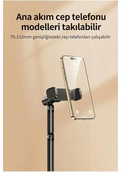 Jopree X66f Ayarlanabilir Telefon Standı 360 Döner, Canlı Yayın/çekim İçin Ergonomik Masaüstü Tutucu, Alüminyum Alaşımlı, Video & Sohbet Destekli, 75-115mm Telefonlar İçin Beyaz