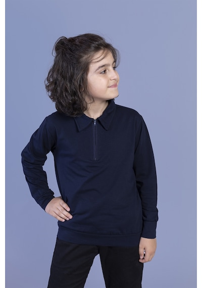 Toontoy Kids Toontoy Erkek Çocuk Polo Yaka Sweatshirt Lacivert
