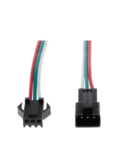 2 Adet 3 Pin Jst Sm 10cm Kablo Erkek Dişi Çifti Bağlantı Soketi Led Konnektör Şerit Led Rgb Ws2812b Ws2811