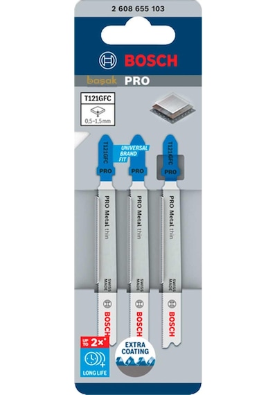 Bosch Pro T121 Gfc 3'lü 0,5-1,5 Mm Metal Kesim Dekupaj Ucu 2608655103