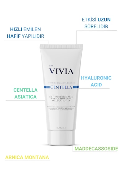 The Vivia Centella Yoğun Onarıcı ve Nemlendirici Bariyer Koruyucu Cica Krem 50 ML