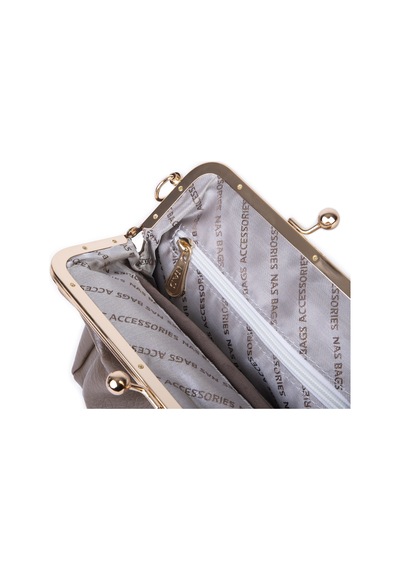 Nas Bag Burslu Klipsli Vintage Omuz Ve Çapraz Çanta 23x20 Cm Ebatlarındadır Vizon Victoria
