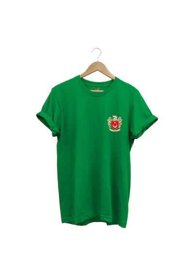 Bozkurt Sembolü Türkiye Ve Türk Bayrağı Kurt Baskılı Regular Fit %100 Pamuk T-shirt Yeşil