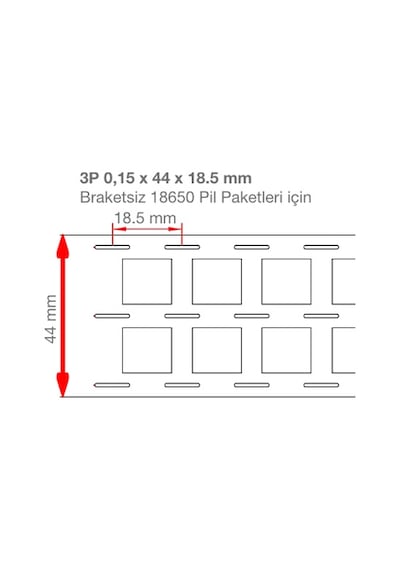 18650 Pil Punta İçin Nikel Kaplama Şerit Modelleri 10 Metre-8 Mm En X 0,20 Mm Kalınlık