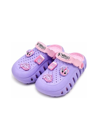 Look Life Premium Çocuk Comfort Unisex Ortopedik Günlük, Masaj Tabanlı Basınç Denge Sistemli Plaj Deniz Bahçe Terliği Mor