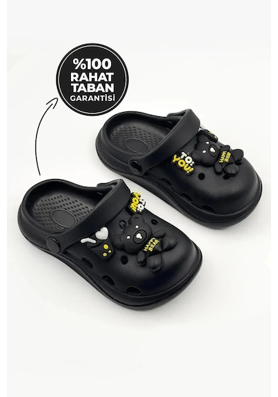 Çocuk Terlik Bahçe Terliği Plaj Sahil Banyo Terliği siyah