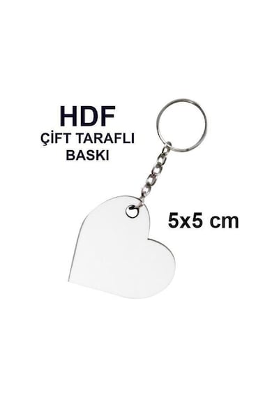 Hdf Çift Taraflı Anahtarlık - Kalp