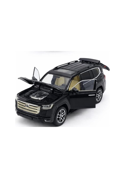 Kutulu Koleksiyon 1 / 24 Ölçek Toyota Land Cruiser Siyah Metal Araba