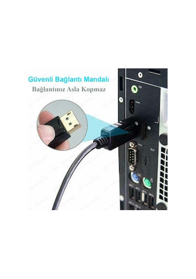 Gold Plated Displayport Erkek-Erkek Görüntü Kablosu 5 Metre